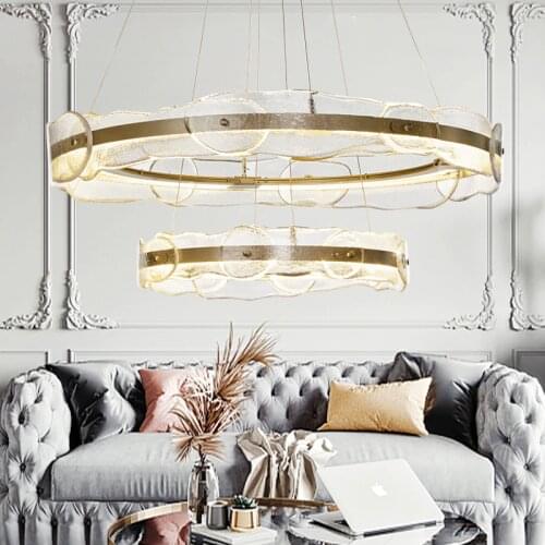 Nordic style lighting creative network red light luxury chandelier living room lamp dining room lamp bedroom ring chandelier