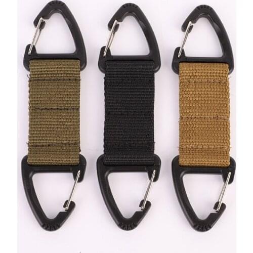 Tactical Backpack Molle Webbing Belt Clip Climbing Carabiner Buckle Bag Webbing Belt Clip Clasp Hanging Chain Key Hook