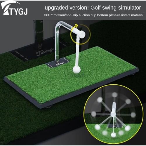 TTYGJ Upgraded Version 360° Rotating Stick Golf Men Women Swing Practice Trainer Indoor Simulation Grass Suction Cup Anti-skid
