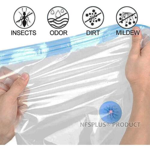 5PCS/LOT Vacuum Bag For Clothes Quilt Under Bed Storage Underbed Wardrobe Foldable Transparent Air Pump Compressed Storage Bags