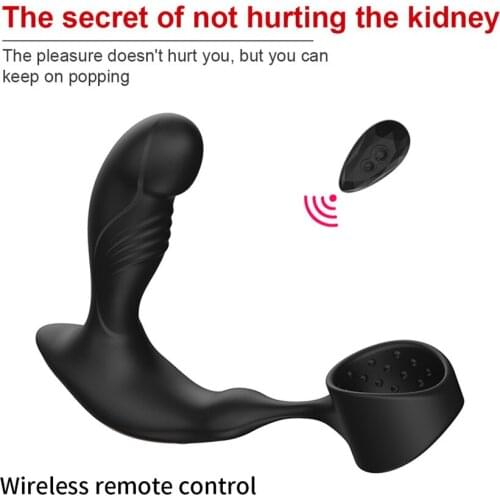 Vibration + Heating New Male Prostate Massage Vibrators With Semen Lock Ring Anal Plug Wireless Sex Toys for Men Gay Masturbator