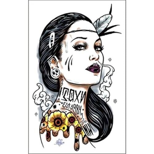 5PCS/lot Temporary Tattoo Sticker Large Fake Shoulder Body Arm Black 19cm Walf Tattoo Strong Man Fashion Sexy tatouage