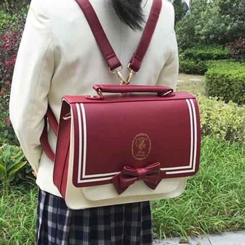 Japanese College Style JK Uniform Bag Student Commuter Bag PU Leather Handbag New Arrived