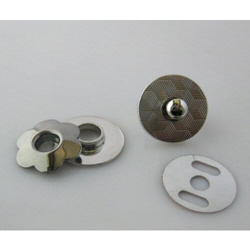 5Sets 17MM 5/8" Silver tone flower shape Magnetic snaps buttons purse closures for Bag Book Leather Thin scrapbooking botoes