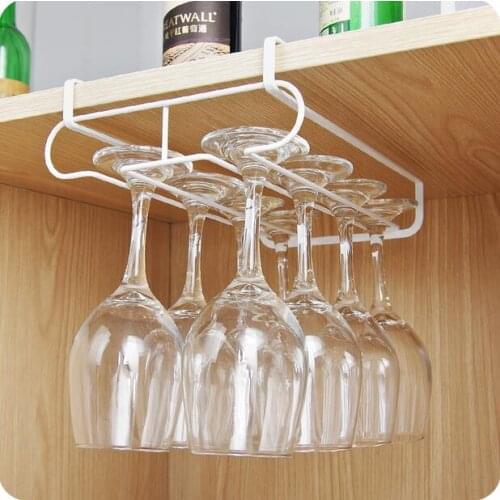 Iron Hanging Wine Cup Holder Kitchen Cabinet Hanging Goblet Storage Rack