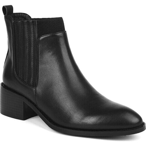 Women Boots Cow Leather Winter Boots Women High Heel Boots Fashion Winter Shoes Women Ankle Boots