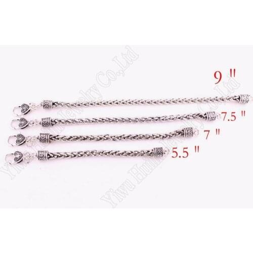 1set/4pcs(15cm\18cm\20cm\24cm) Wheat Link Bracelet Chain with Large Clasp Suitable for adults and children Set DIY Jewelry