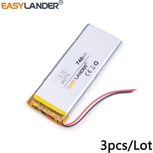 3pcs/Lot 3.7v lithium Li ion polymer rechargeable battery 402770 740MAH domestic high anti 4/4S built-in Rechargeable Cell