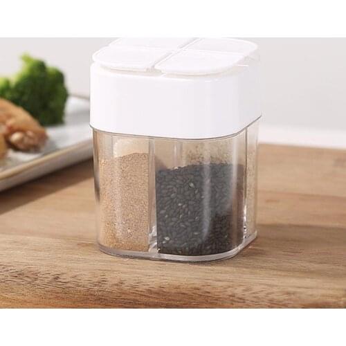 4 in 1 Transparent Spice Shaker with Lid Portable Seasoning Storage Container for Home Kitchen Cooking TS1