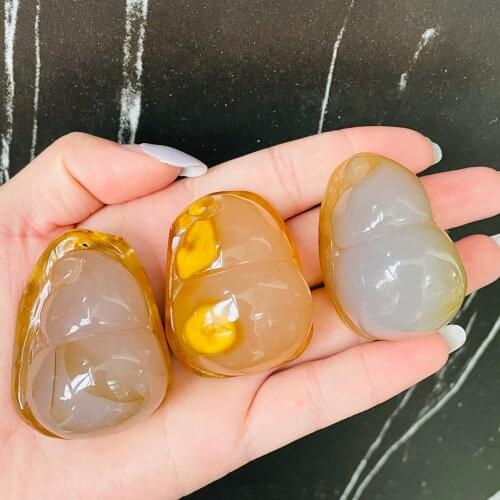 Large size!!!Natural Agate Gourd Jewelry Polishing Reiki Decoration Natural Crystals