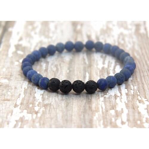 Natural Lava Stone Bracelet lapis lazuli Bracelet Mala Beads Bracelets Mini Wrist Bracelets Yoga Mala jewelry Gifts for Men