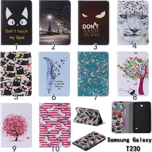 For Tab 4 7.0 T230 Pu Leather Case Stand Tablet Cover Case For Samsung Galaxy Tab 4 7.0 T230 T231 T235 Fundas Coque W/Card Slots