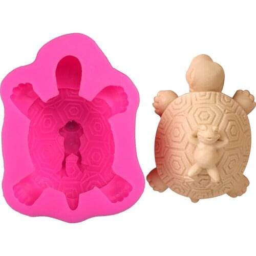 Tortoise shaped 3D Reverse sugar molding Food Grade silicone mould soap candle polymer clay molds cake decoration tools FT-0221