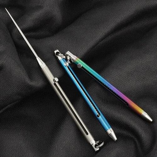 Spring Titanium Alloy Toothpick Holder EDC Titanium Toothpick Portable Multifunction Fruit Fork Outdoor Camping Tool