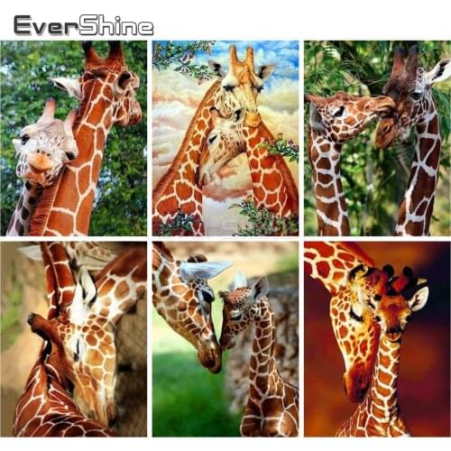 EverShine 5D Diamond Painting Giraffe Cross Stitch Diamond Embroidery Sale Animals Rhinestones Handwork Hobby Home Decor