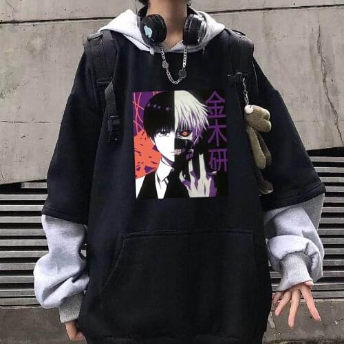 Fad Anime Tokyo Ghoul Hoodie Kaneki Ken Printed Men/women Hoodie Long Sleeve Oversize Hip Hop Sweatshirt