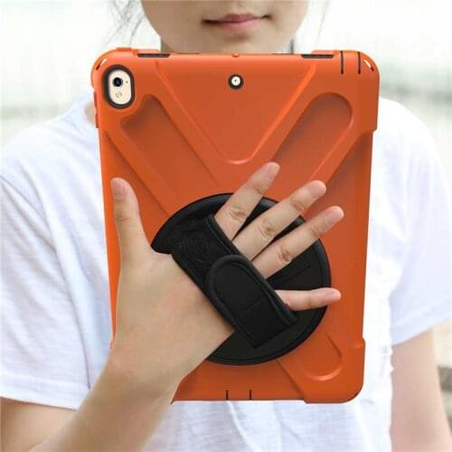 Hybrid Armor Coque for iPad Pro 9.7'' Case A1673 A1674 A1675 360 Rotation Hand Strap Silicon PVC Cover for iPad Pro 9.7''Case