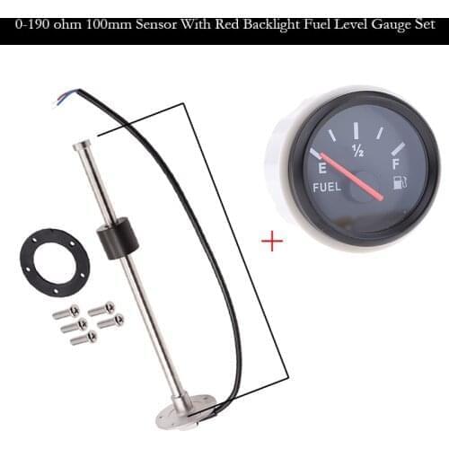 52mm Fuel Level Meters + Sensors 0-190ohm Water Level Sensor 100~600mm Fuel Sender Unit Auto Gauge for Car Boat Motorcycle
