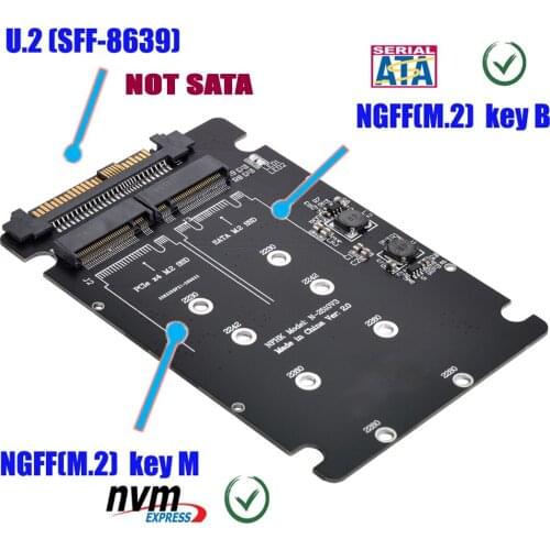 Jimier NVME U.2 to Combo NGFF M.2 M-key SFF-8639 SATA PCIe SSD Adapter for Mainboard Replace SSD 750 p3600 p3700