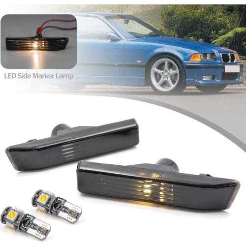 2PCs Amber LED Front Fender Light Side Marker Turn Signal OEM For BMW 3 Series E36 M3 LCI 318is 318ti 323is 328is X5 E53 1996