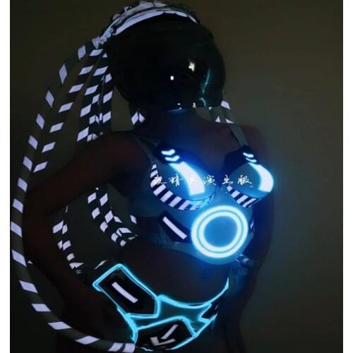Sexy Gogo costumes future technology glowing nightclub bar atmosphere props party led stage dance wear