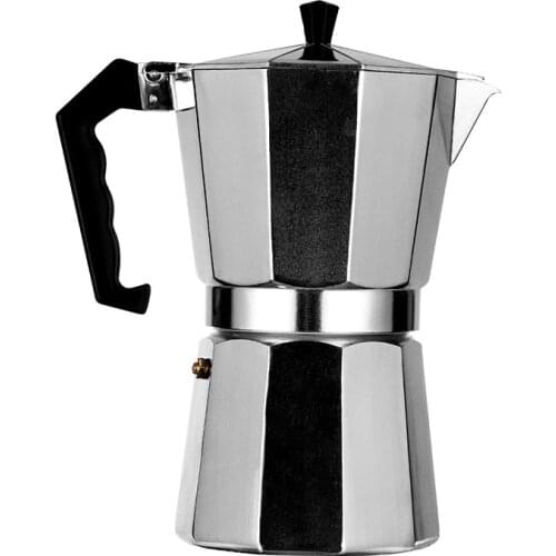 Italian Style Moka Pot Octagonal Aluminum Making Machine Coffee Pot Espresso Machine 150/300/450ml Suitable for Gas Heating Pots