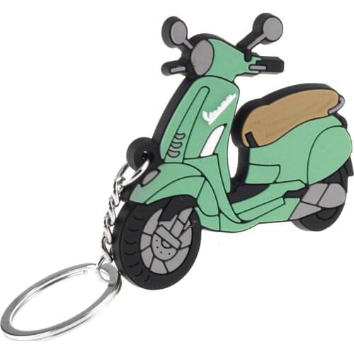 Motorcycle Model Shape SOFT RUBBER KEYCHAIN KEYRING For Vespa GTS 250 300 Sprint Primavera GTV 150 200 125 6th edition with Logo