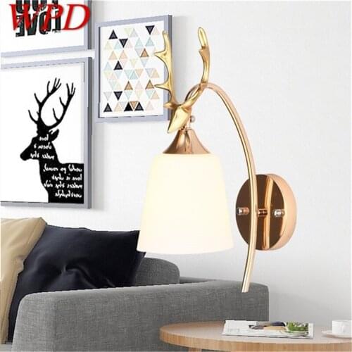 WPD Wall Lamps Contemporary Creative Deer head shape LED Sconces Lights Indoor For Home Balcony