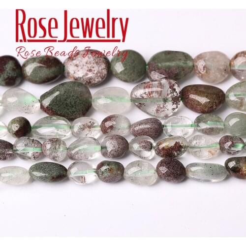 Wholesale Irregular Genuine Green Ghost Quartz Beads Natural Loose Spacer Stone Beads For Jewelry Making DIY Bracelet 15