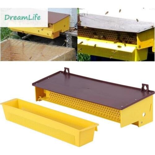 Beekeeping Plastic Pollen Trap Yellow with Removable Ventilated Pollen Tray Bee Hive Entrance Equipments Yellow Home Garden Tool