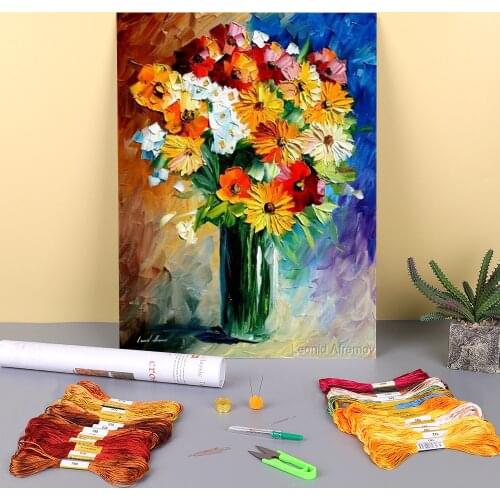 Scent The Spring Printed Canvas 11CT Cross-Stitch Complete Kit DIY Embroidery DMC Threads Craft Handicraft Handiwork Counted