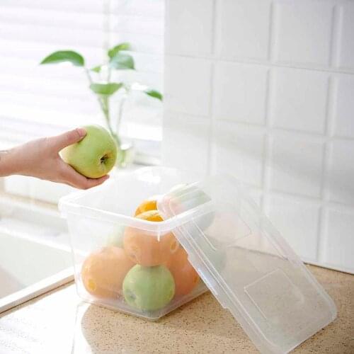 Transparent Storage Box With Cover Refrigerator Fruit Keep Seal Plastic Box Large Food Storage Container Kitchen Household