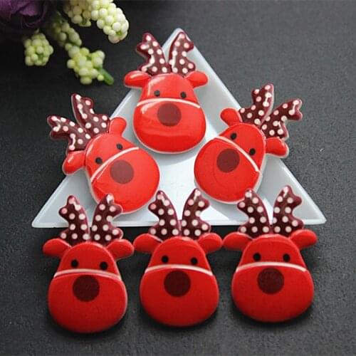 10pc Resin Christmas Big Reindeer Flatback Cabochon Craft for DIY hair bow center scrapbooking,23*33mm