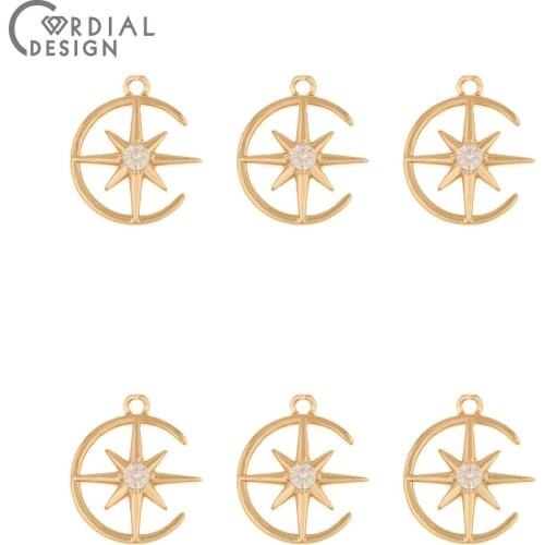 Cordial Design 100Pcs 15*18MM DIY Earrings Making/Pendant/Hand Made/Earrings Accessories/CZ Charms/Jewelry Findings & Components