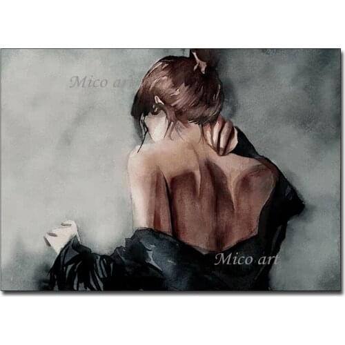 Modern Bar Decoration Sexy Woman Pictures Art Hand Painted Wall Canvas Oil Painting Art Lady Figure Paintings Unframed For Room