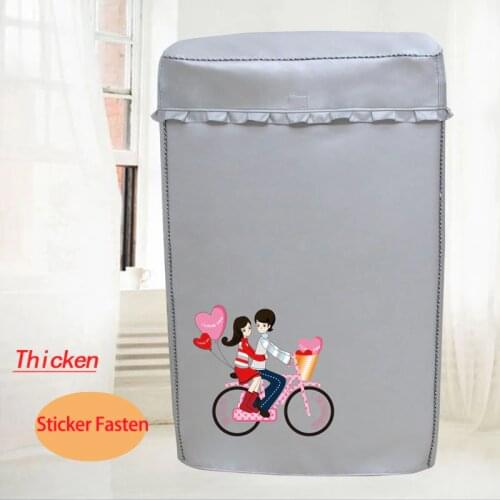 SRYSJS Thicken Silver Coating Sunscreen Washing Machine Cover Printing Pulsator Home Dustproof Waterproof Case