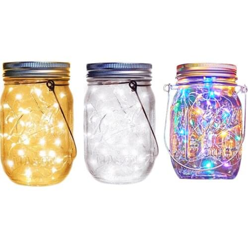 LED Solar Fairy Mason Jar Lights Outdoor Party Wedding Garden Decor Lamp For Outdoor Camping Patio Garden Xmas Wedding Party