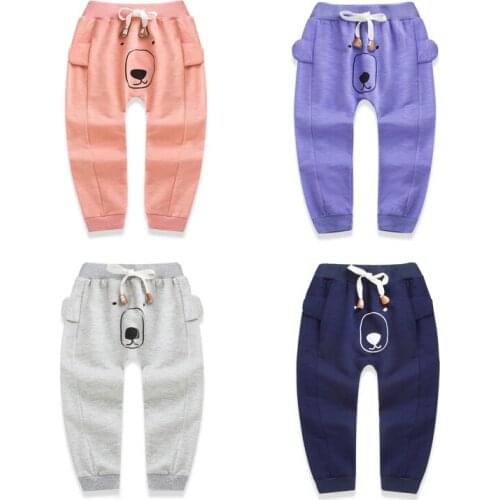 2016 Spring Spring Clothes Baby Childrens Garment Male Girl Little Bear Sports Pants Children Leisure Time Long Pants