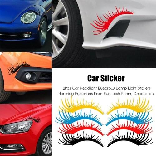1 Pair Newest Car-Styling Fake Eye Lash Eyelashes car Sticker Door Window Vinyl Waterproof Products Car Decals Removable Film