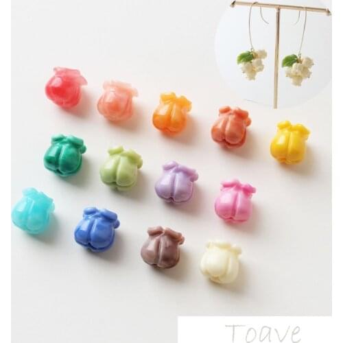 10pcs French Vintage Tulip Flower Coral Material DIY Ear Stud Bracelet Necklace Beaded Material Accessories