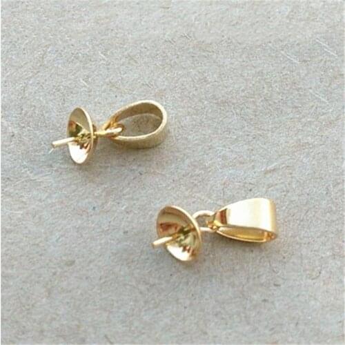 20pcs Gold Color Stainless Steel End Caps 3mm/6mm End Clasps Crimp Bead For Bead Pearl DIY Jewelry Making
