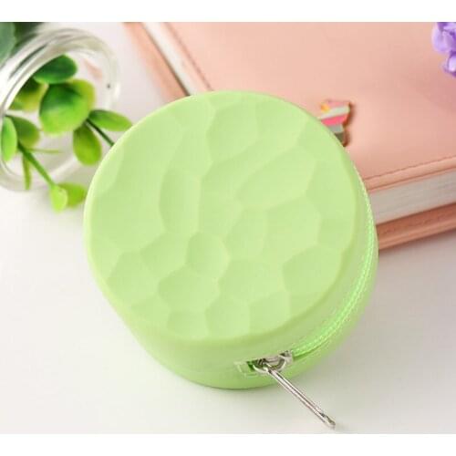30PCS / LOT Novelty Silicone Coin Purse Zipper Earphone Holder Organizer Bag Gifts Small Round Pocket Pure Color Wallets