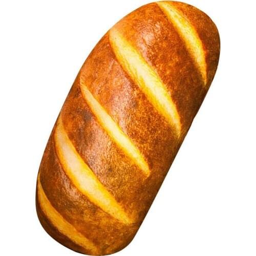 3D Simulation Bread Shape Pillow Soft Lumbar Back Cushion Funny Food Plush Stuffed Toy for Home Decor