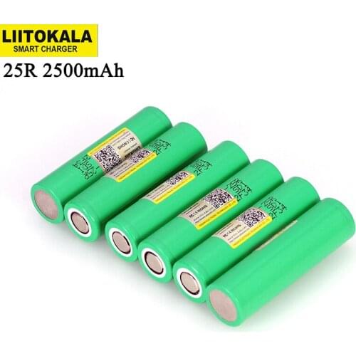 6PCS Liitokala INR18650-25R 18650 2500mAh 3.6V lithium Rechargeable battery 20A discharge batteries