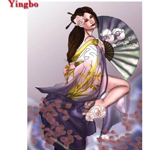 Diy diamond embroidery Japanese woman pictures mosaic 3d diamond crystal rhinestone painting Diamond Painting round square