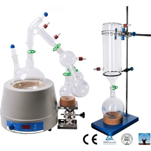 Distillation Glass Apparatus Glassware Kit 2L 5L Flask Lab Chemistry Glass Distillation Separation Apparatus