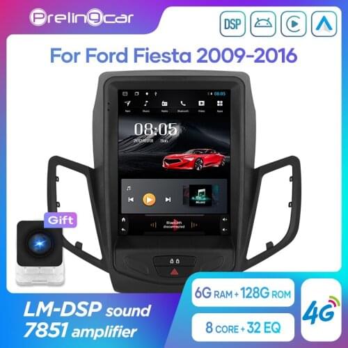 32G ROM Vertical screen android 10.0 car gps multimedia video radio player in dash for ford fiesta 2009-2016 years car navigaton