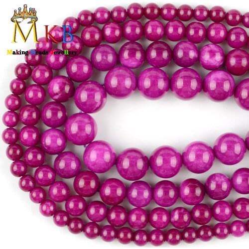 6/8/10/12mm Natural Purple Sugilite Chalcedony Jades Stone Beads For Jewelry Making Diy Bracelet Necklace Accessories Charms 15"