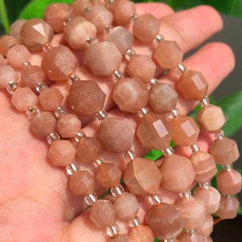 Natural Stone Beads Sunstone OIive Shape Loose Spacer Minerals Beads for Jewelry Making DIY Bracelet Accessories 6/8/10mm