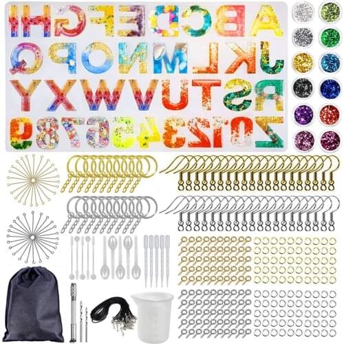 DIY Letter Silicone Molds Large Alphabet Jewelry Resin Casting Molds and Tools Set Backward Number Moulds Kit Best Price
